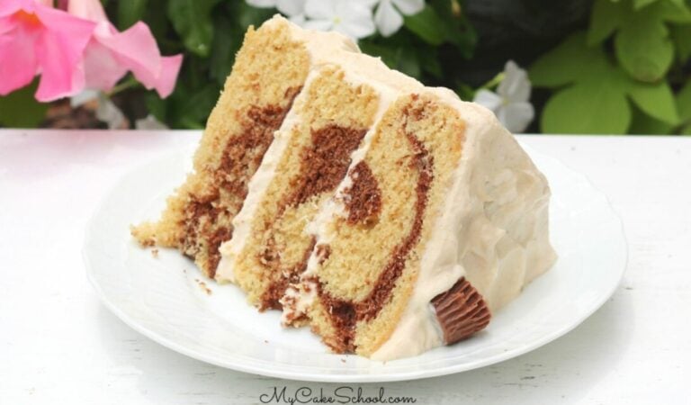 Moist Peanut Butter Chocolate Marble Cake