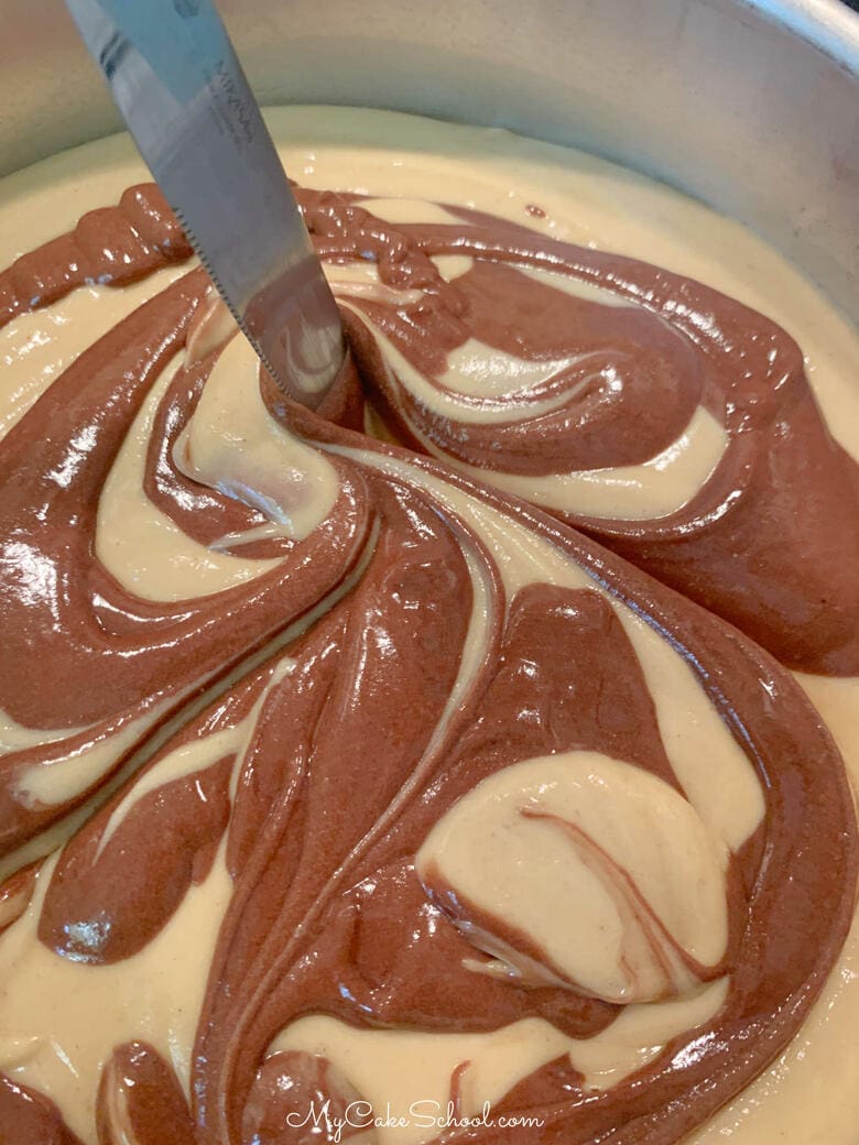 Peanut Butter Chocolate Marble Cake (Doctored Cake Mix) My Cake School