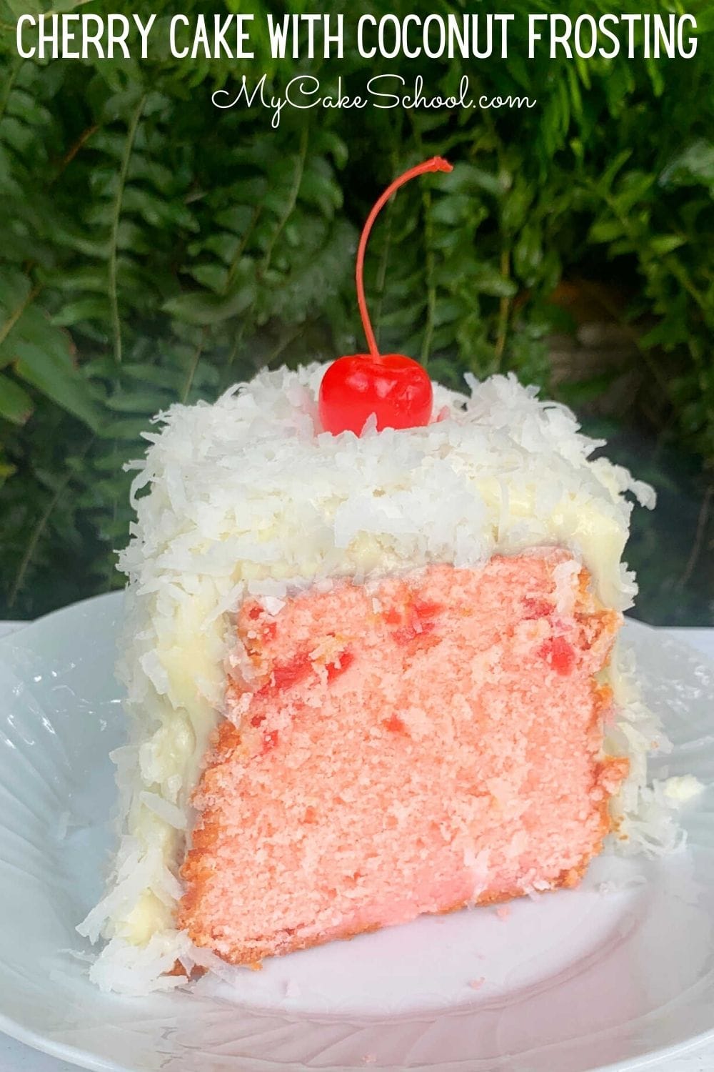 Cherry Pound Cake with Coconut Frosting