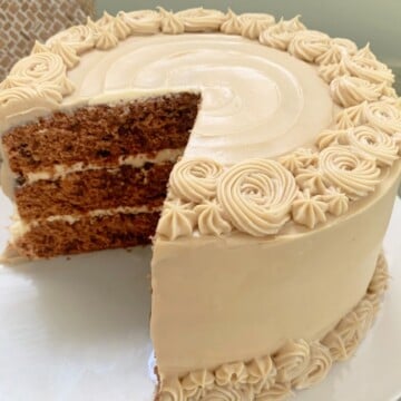Mocha Chocolate Chip Cake with Espresso Cream Cheese Frosting