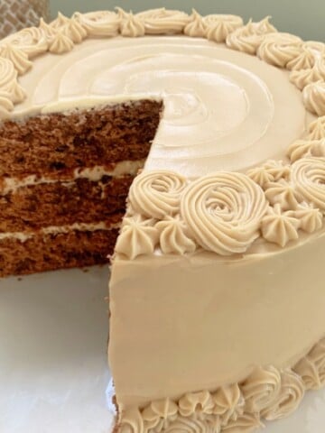 Mocha Chocolate Chip Cake with Espresso Cream Cheese Frosting