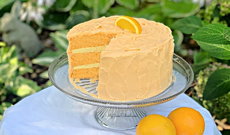 Orange Dreamsicle Cake {A Doctored Cake Mix Recipe}