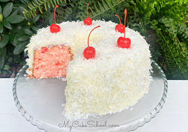 Cherry Pound Cake with Coconut Cream Cheese Frosting