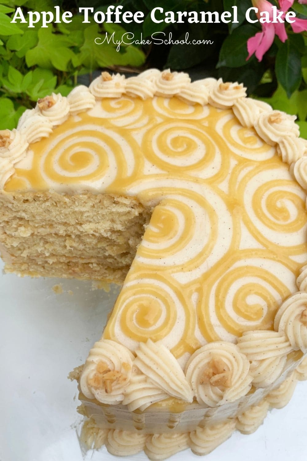 Apple Toffee Caramel Cake- So moist and delicious!