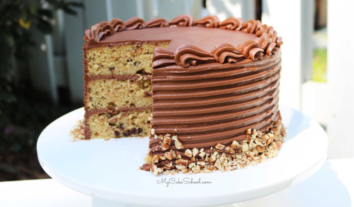 This Chocolate Chip Pecan Cake Recipe is SO moist and easy to make!