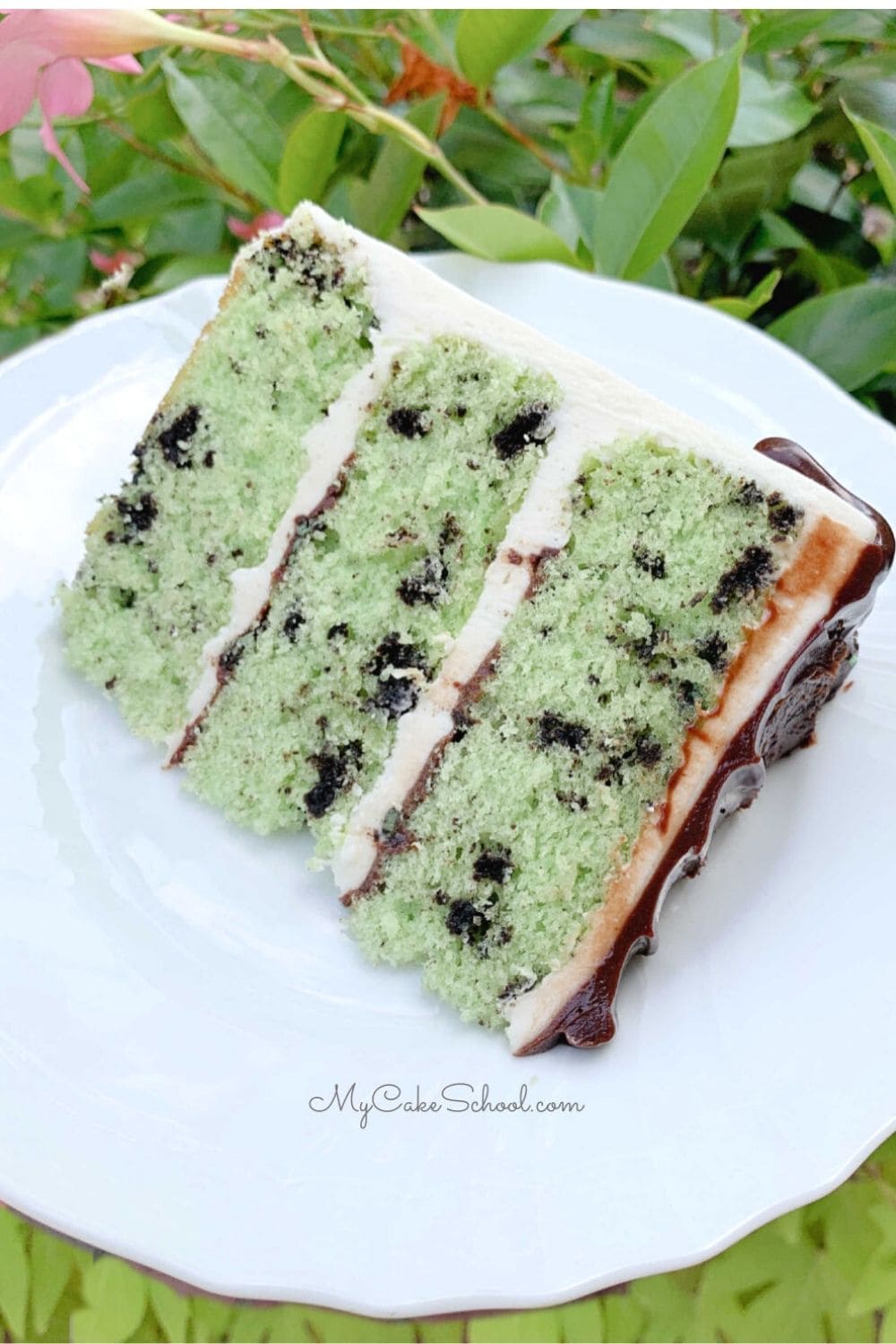 Mint Oreo Layer Cake- This homemade layer cake is so moist and flavorful!