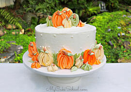 Pumpkin Meringues Cake