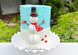 Sweet Snowman Cake- A Cake Decorating Video from My Cake School's member section.