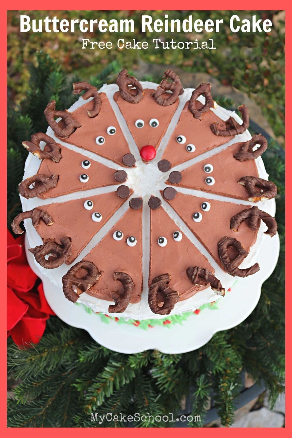 Easy Buttercream Reindeer Cake