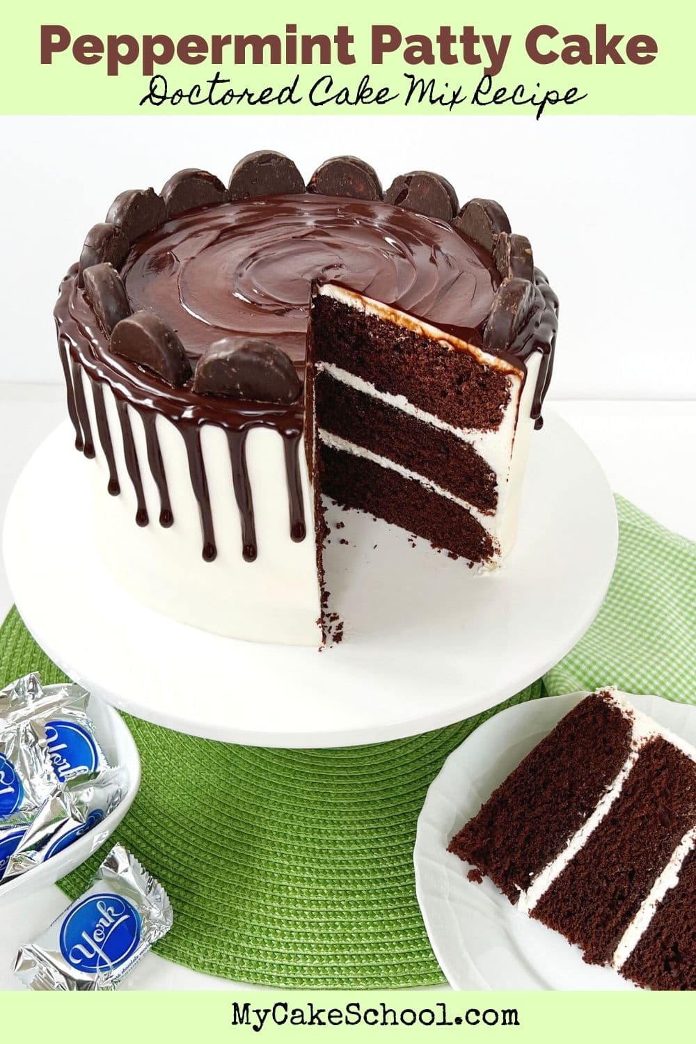 Peppermint Patty Cake- A Doctored Cake Mix Recipe