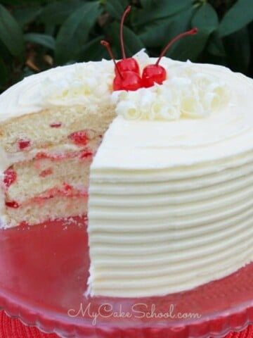 White Chocolate Cherry Cake