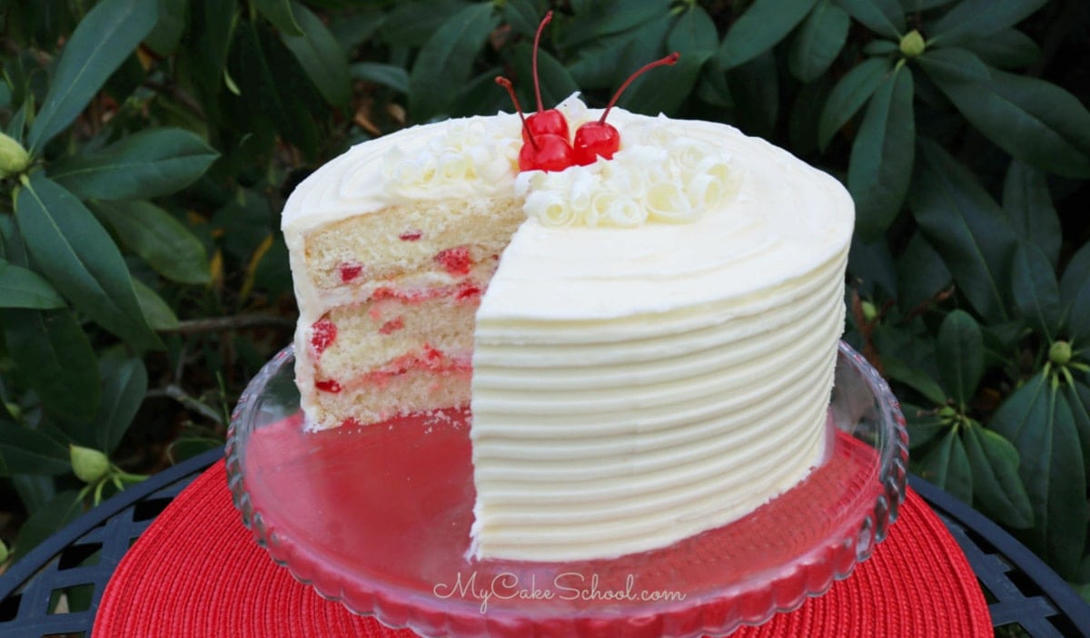 White Chocolate Cherry Cake