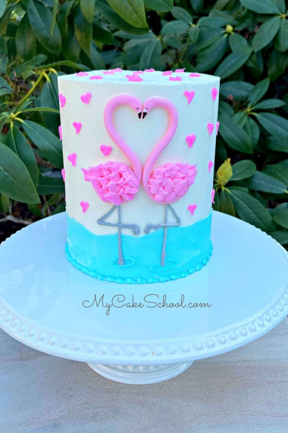 This sweet flamingo Valentine's Day cake is perfect not only for Valentine's Day for but anniversaries as well! Flamingo Valentine Cake