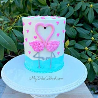 Valentine Flamingo Cake