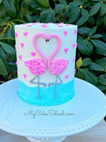 Valentine Flamingo Cake