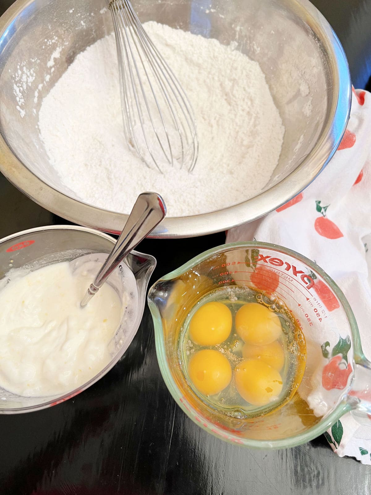 Ingredients for Lemon Blueberry Sour Cream Pound Cake