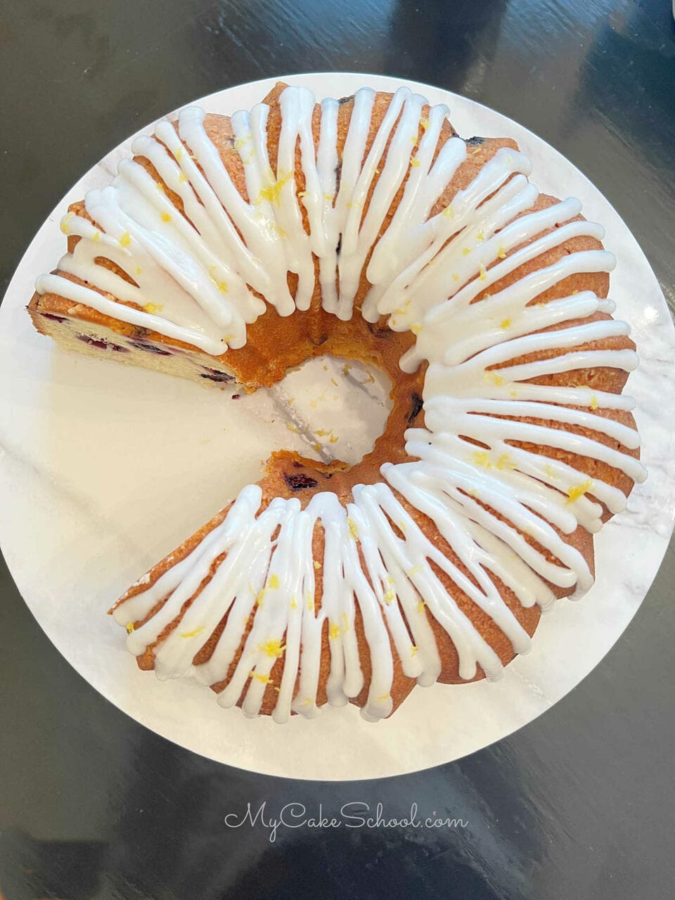 Lemon Blueberry Sour Cream Pound Cake My Cake School