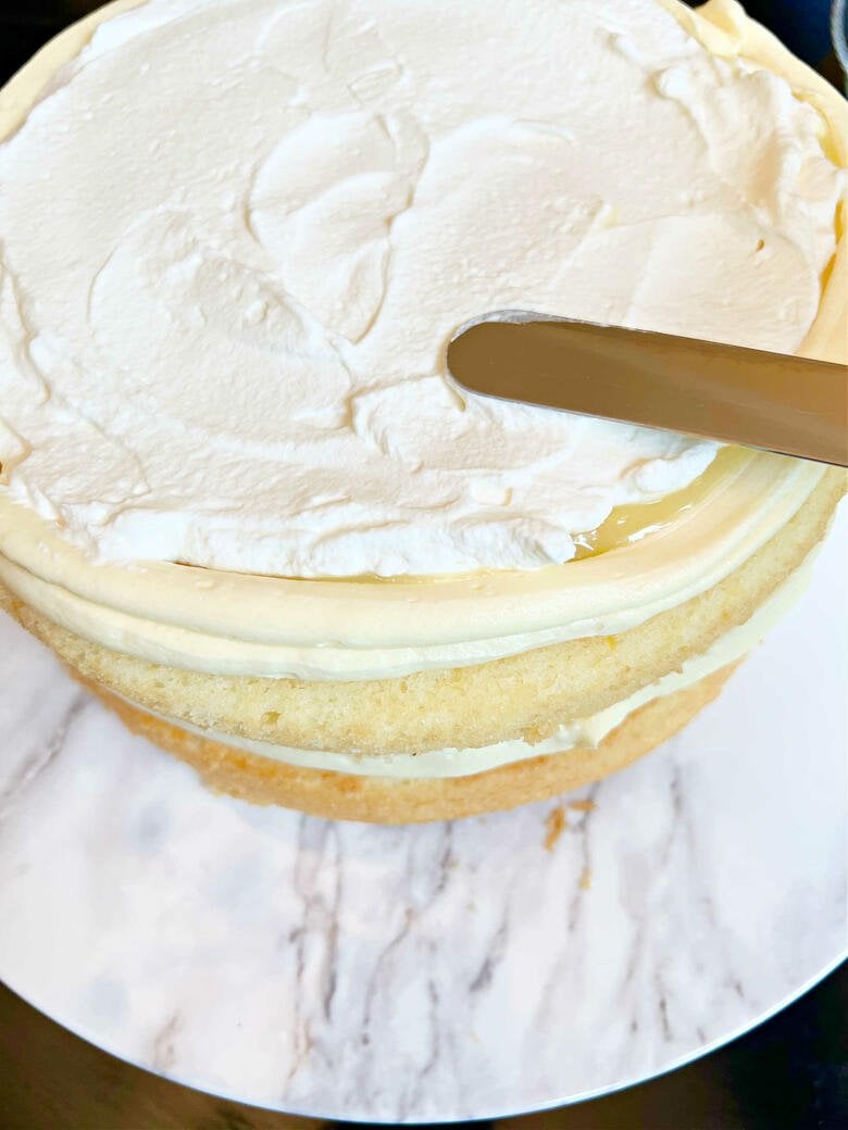 Whipped Cream Filling for Lemon Velvet Cake