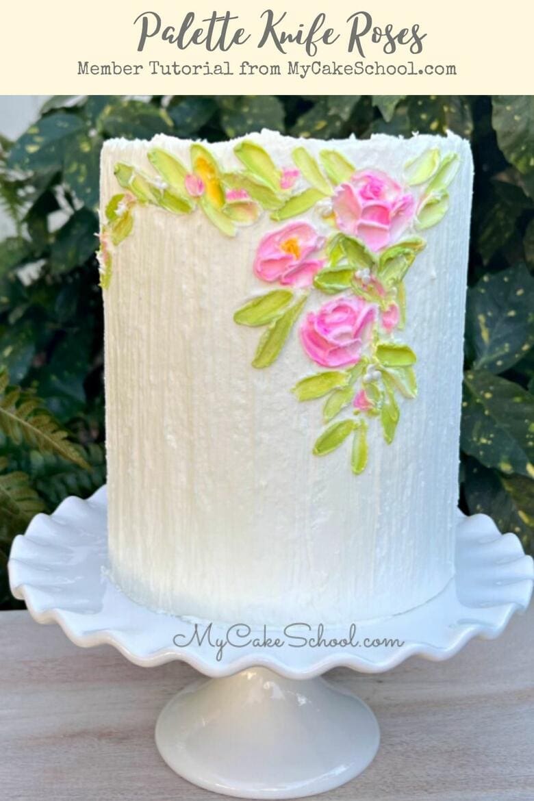 Palette Knife Roses Cake