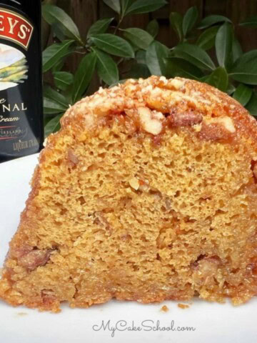 Baileys Toffee Pecan Cake slice.