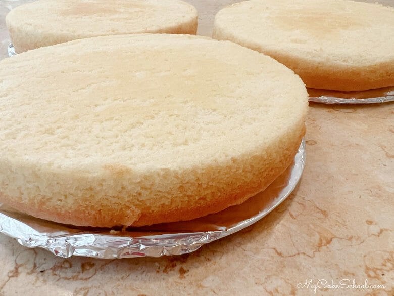 Freshly Baked Vanilla Velvet Cake Layers