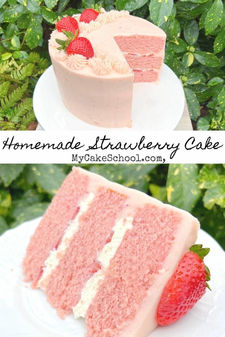 Homemade Strawberry Cake- so moist, fluffy and delicious!