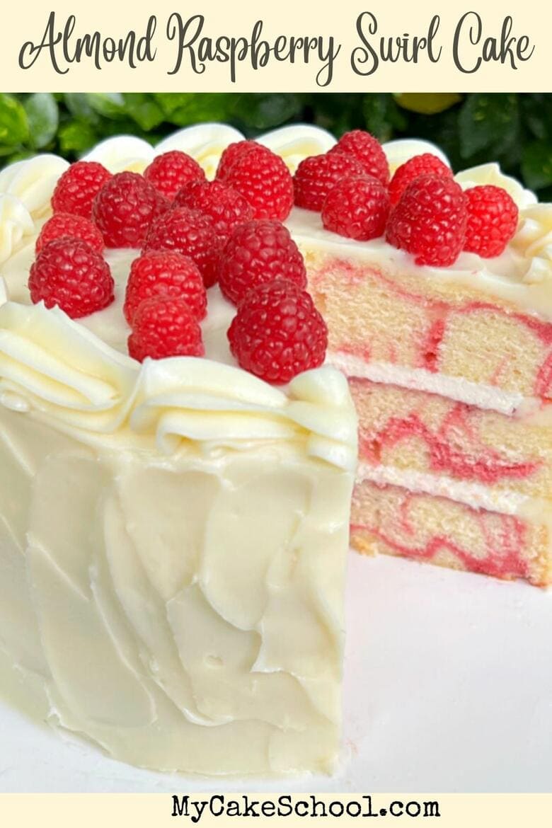 Almond Raspberry Swirl Cake