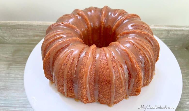 Banana Pecan Bundt Cake with Caramel Glaze