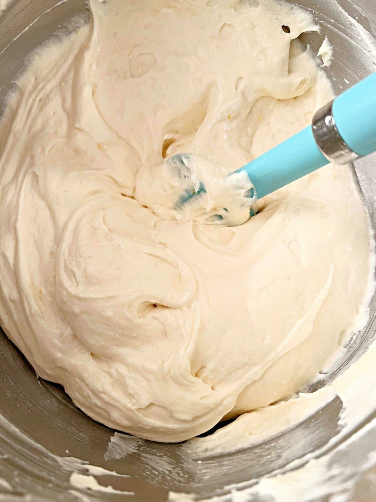 Limoncello Cake Batter in mixing bowl.