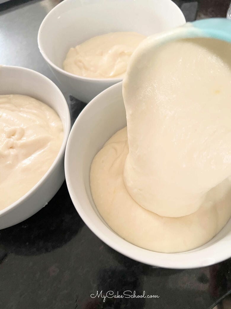 Dividing Cake Batter Between 3 Bowls