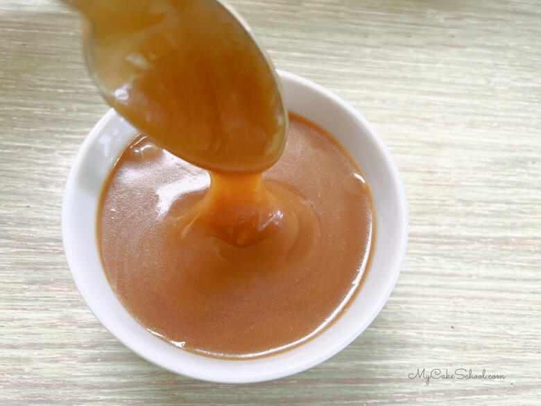 Caramel Glaze for our Banana Pecan Cake