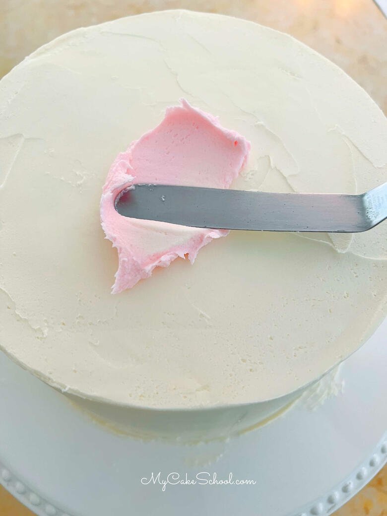 Frosting the Neapolitan Cake