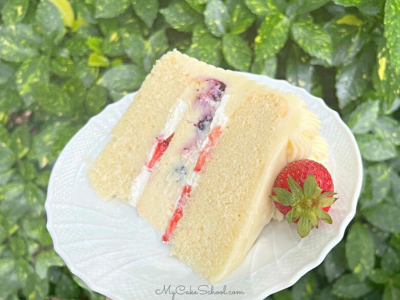 Berry Cheesecake Cake Slice