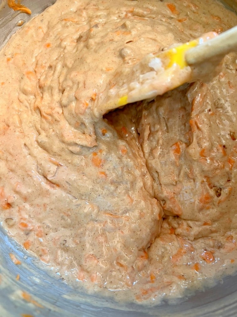 Batter for Moist Carrot Cake- A Doctored Cake Mix