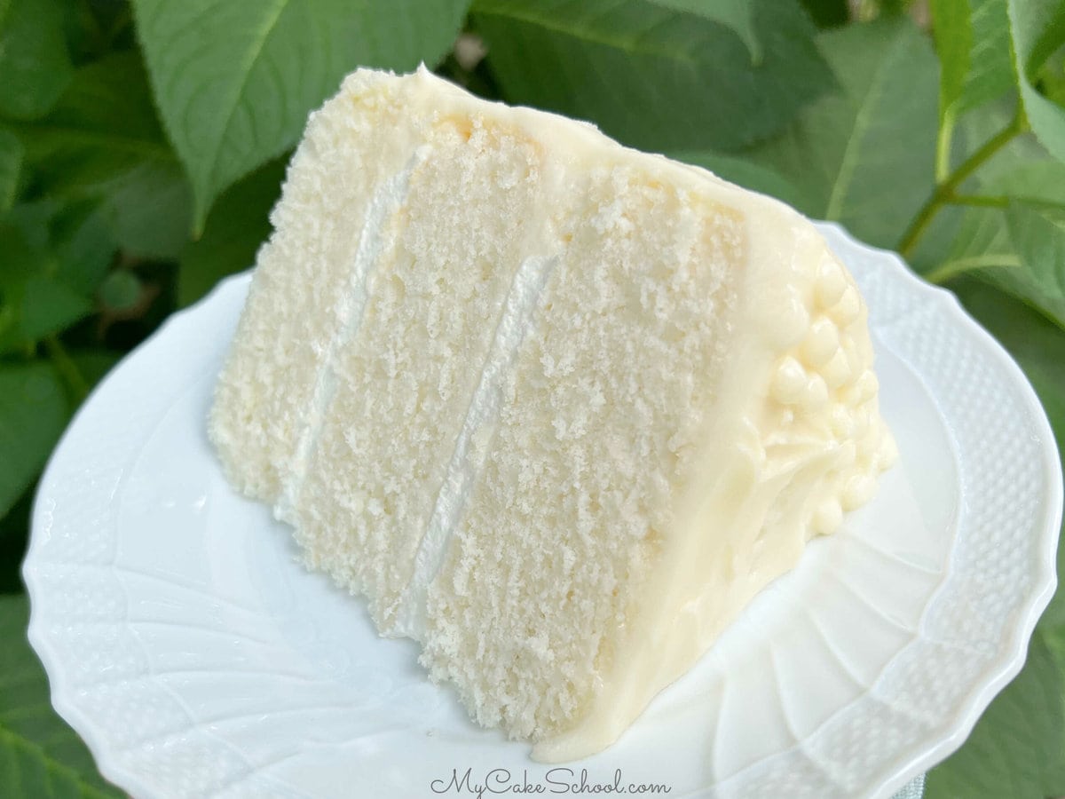 Slice of White Velvet Cake