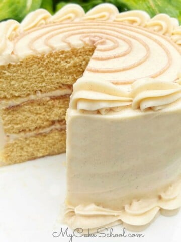 Cinnamon Roll Layer Cake- Doctored Cake Mix