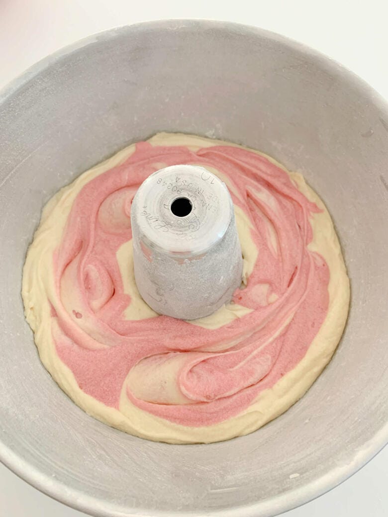 Strawberry Swirl Cake Batter