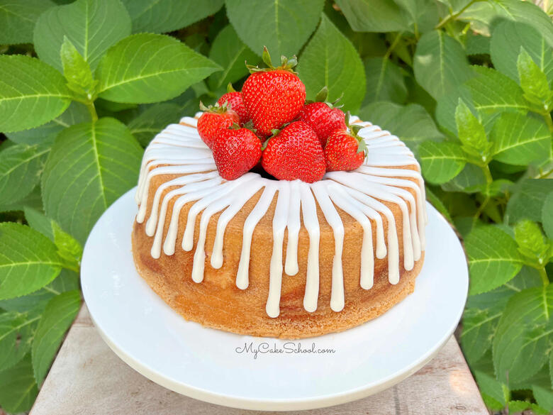 Strawberry Hibiscus Swirl Bundt Cake