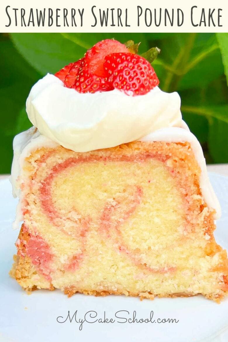 Strawberry Swirl Pound Cake Slice