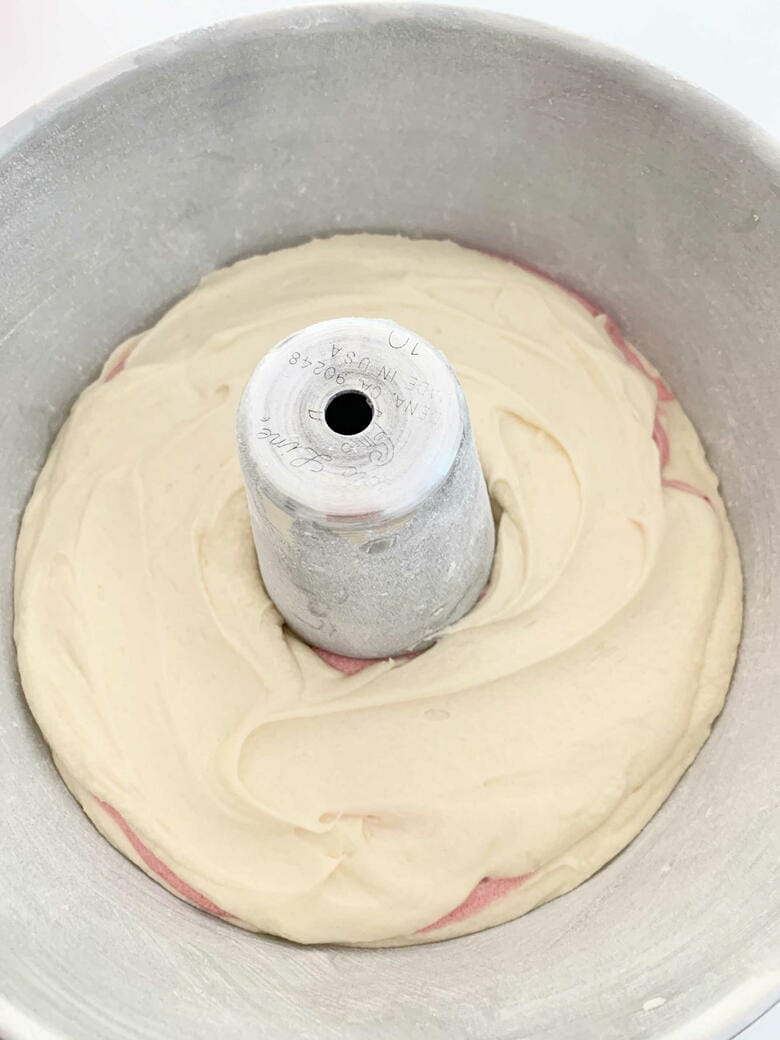 Strawberry Swirl Pound Cake Batter