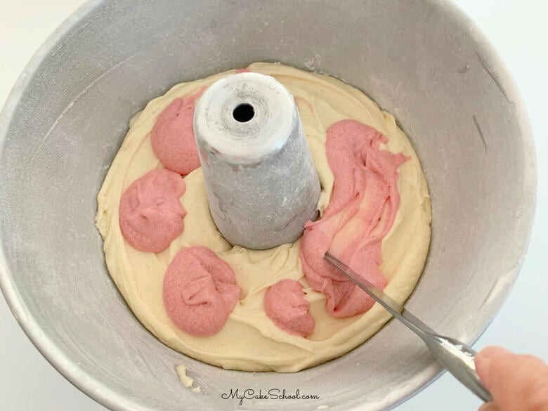 Strawberry Swirl Pound Cake Batter