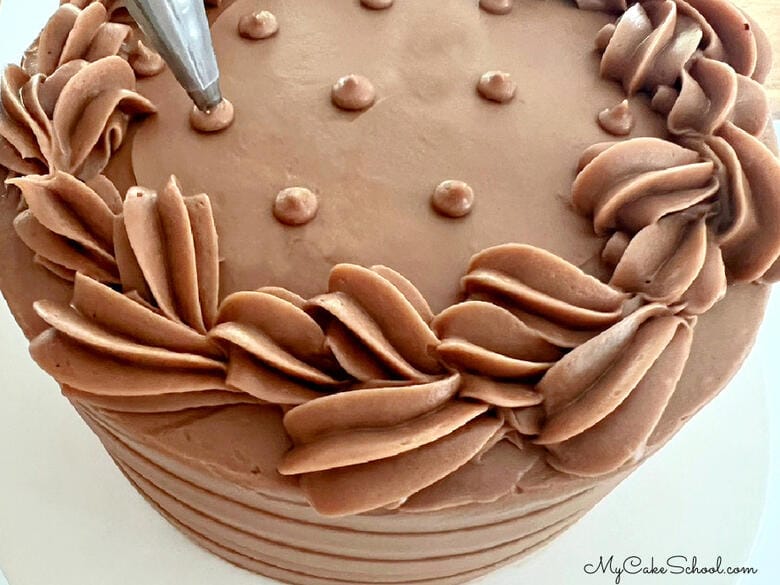Decorating the Chocolate Cream Cake