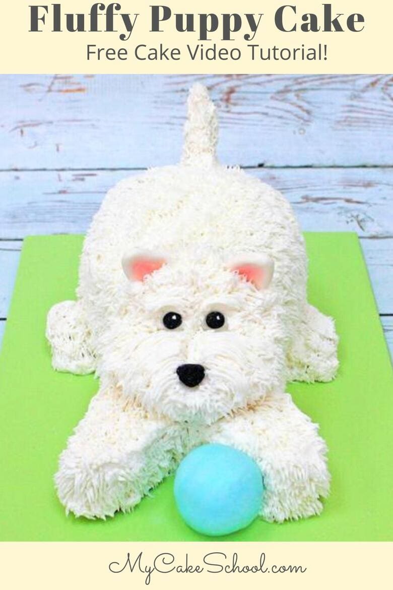 Learn how to make a CUTE Fluffy Puppy Cake in this free cake decorating video tutorial!