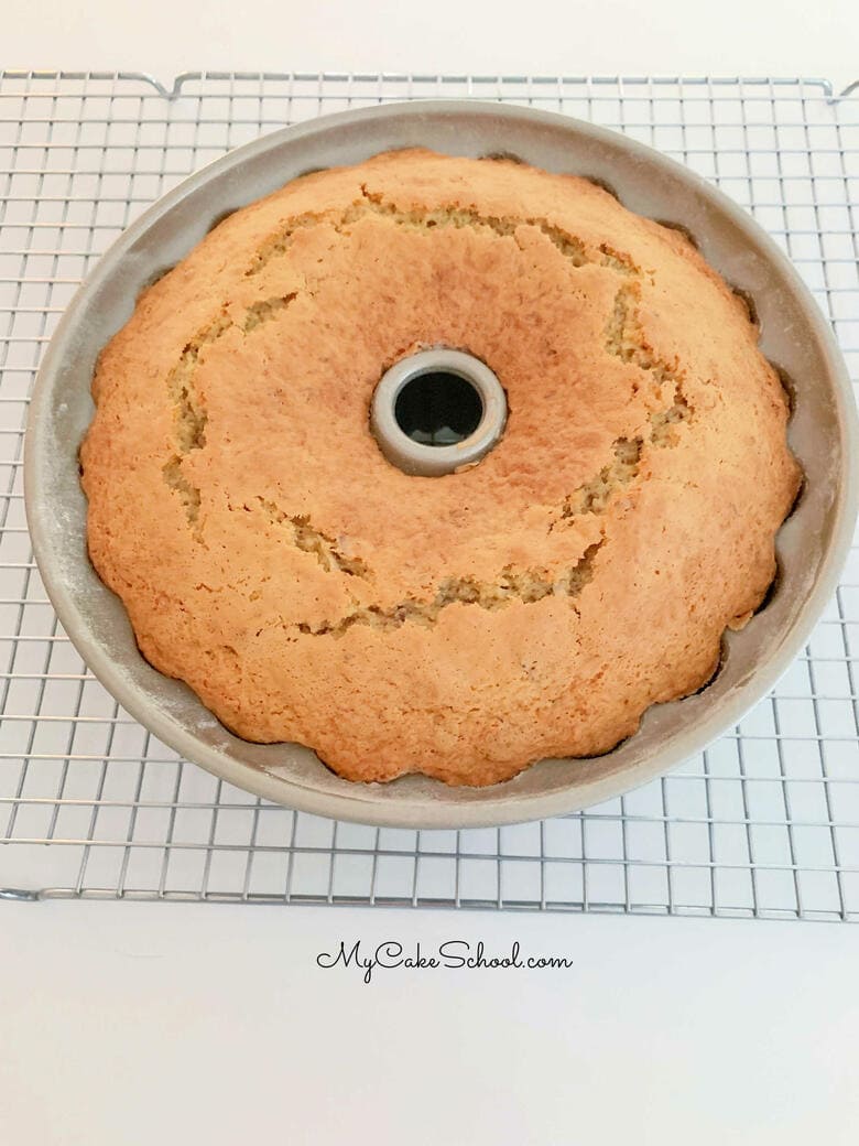 Italian Cream Bundt Cake in the Pan