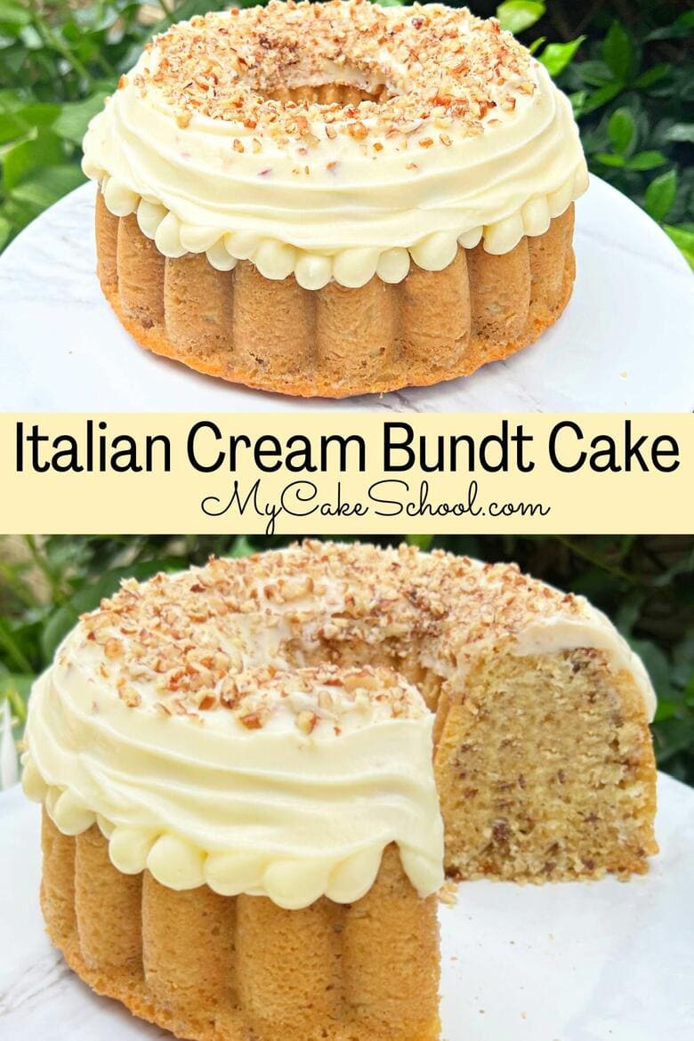 This Italian Cream Bundt Cake is so moist and flavorful- and it all starts with a box of cake mix!