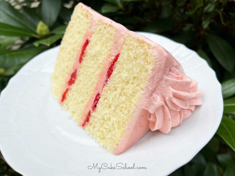 Slice of Strawberry Mousse Cake
