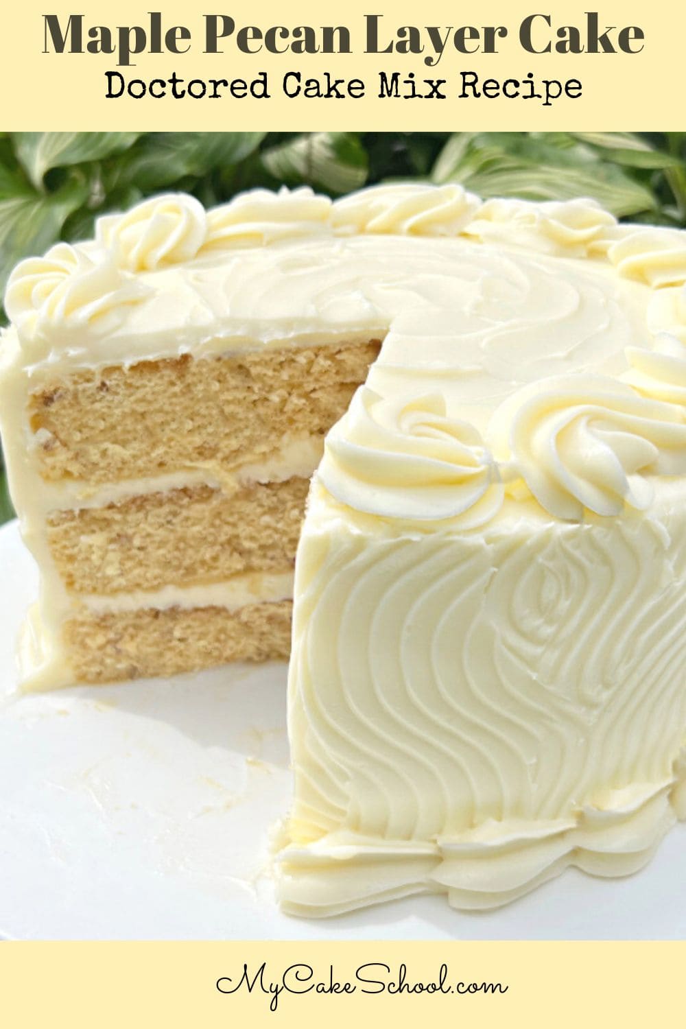 Maple Pecan Layer Cake (Doctored Cake Mix) My Cake School