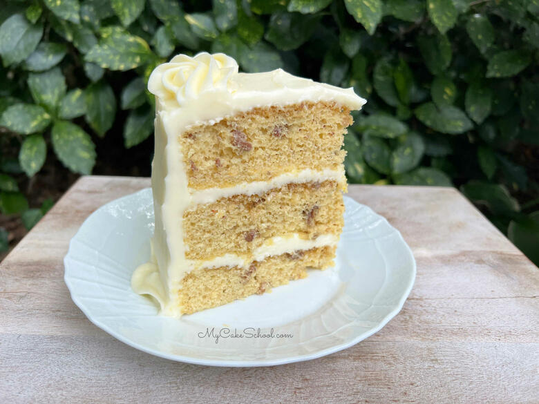 Maple Pecan Layer Cake Slice