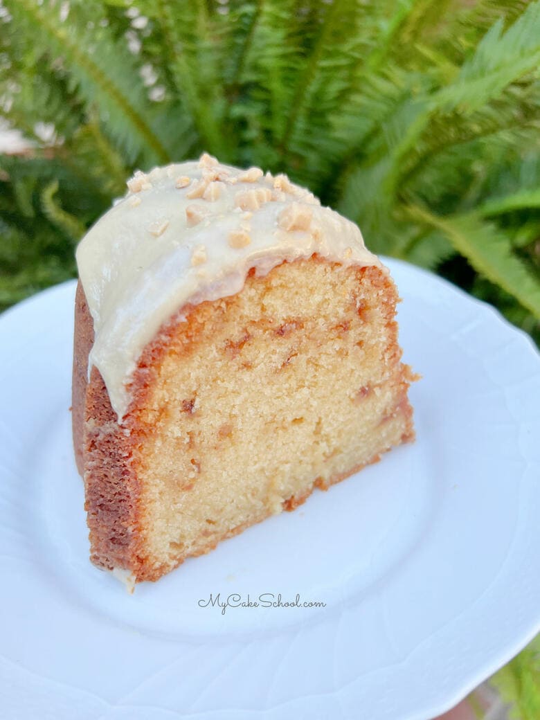 Slice of Brown Sugar Toffee Pound Cake