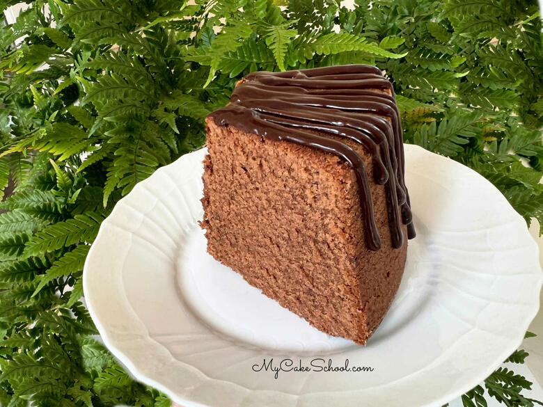 Slice of Chocolate Whipping Cream Pound Cake